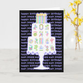 麻雀ケーキ誕生日 カード (黄色い花)