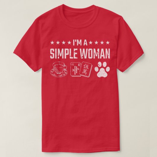麻雀ゲームコーヒー犬麻雀 Tシャツ (デザイン正面)