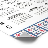 麻雀ゲームタイル2025カレンダーポスター ポスター (角)