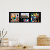 麻雀ゲーム夜猫ポスター ポスター (キッチン)