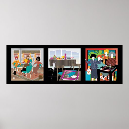 麻雀ゲーム夜猫ポスター ポスター (正面)