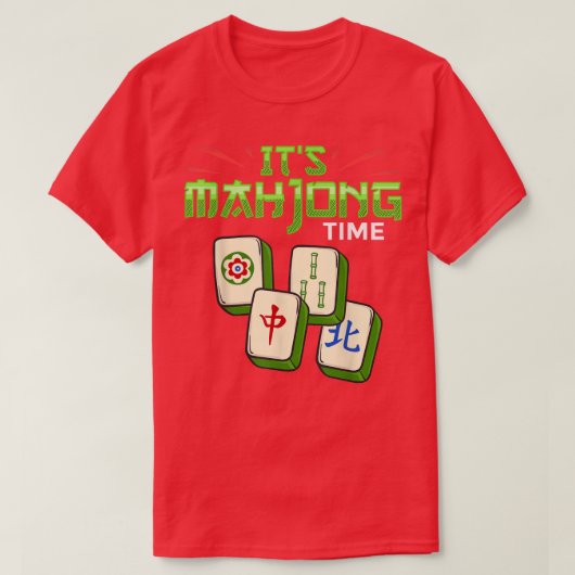 麻雀ゲーム麻雀オンラインプレイヤータイル Tシャツ (デザイン正面)