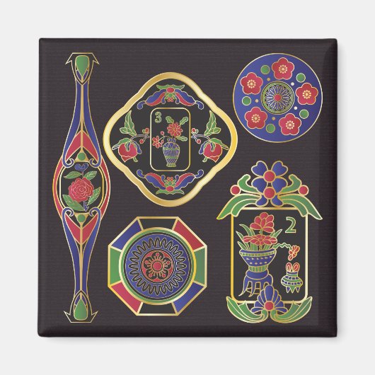 麻雀ジュエリーマグネット マグネット (正面)