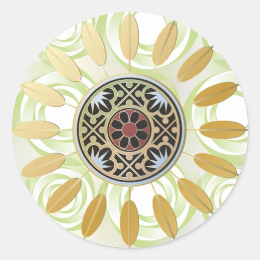 麻雀スターバーストドットステッカー ラウンドシール (正面)