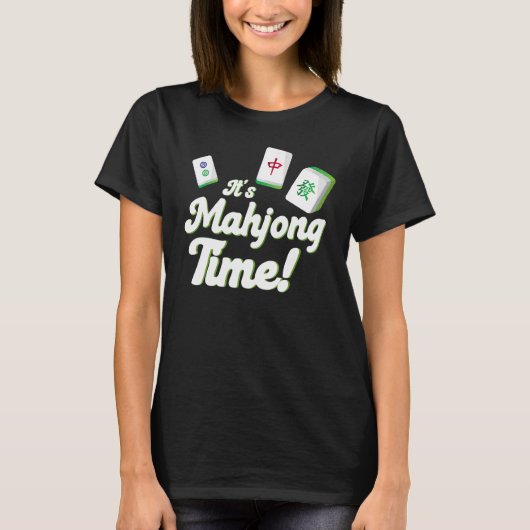 麻雀タイム麻雀の麻雀プレイヤーだ Tシャツ (正面)