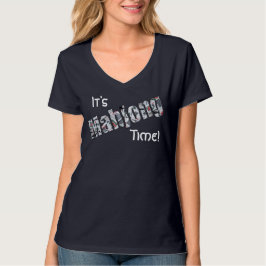 麻雀タイム レディースVネックTシャツ Tシャツ