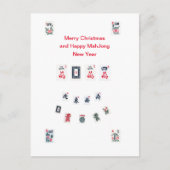 麻雀タイルのシンボルのデザインクリスマス シーズンポストカード (正面)