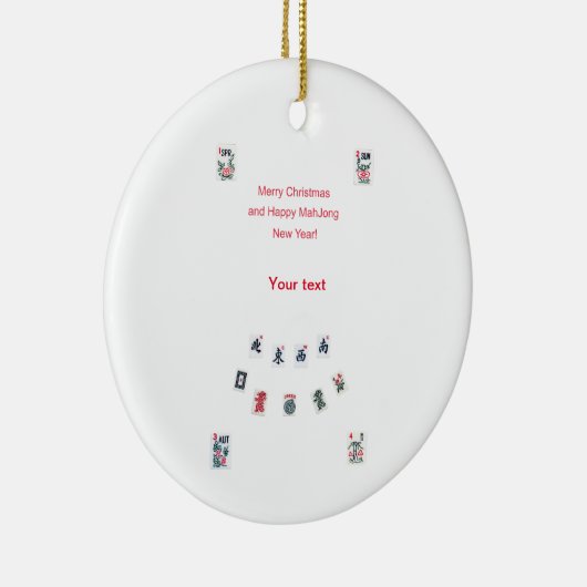 麻雀タイルのシンボルのデザインクリスマス セラミックオーナメント (右)
