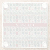 麻雀タイルのパタパーソナライズされたーン ガラスコースター (裏面)