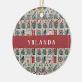 麻雀タイルのパタパーソナライズされたーン セラミックオーナメント (左)