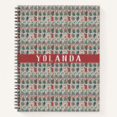 麻雀タイルのパタパーソナライズされたーン ノートブック (正面)