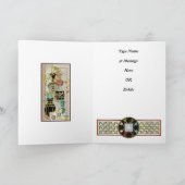 麻雀タイルの花瓶01 カスタマイズ可能なカード カード (内部)