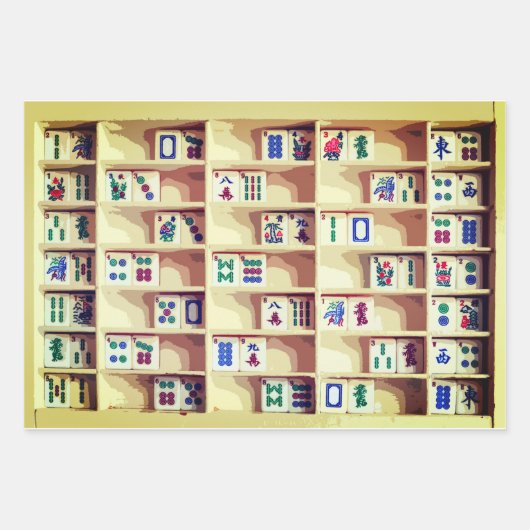 麻雀タイルギフトラップ ラッピングペーパーシート (正面)