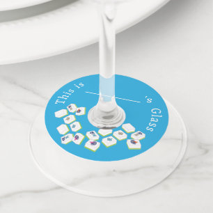 麻雀タイルドットクラックバムレッド ワイングラスタグ