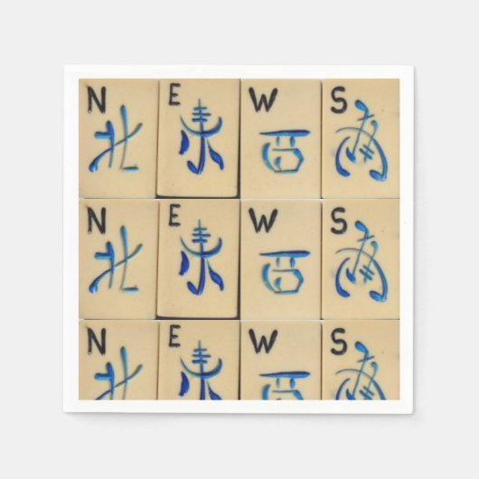 麻雀タイルナプキンスかわいいニュースのタイルのパーティーギフト スタンダードカクテルナプキン (正面)