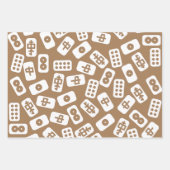 麻雀タイル白と黒の組み合わせ ラッピングペーパーシート (正面3)