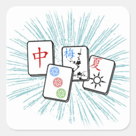 麻雀タイル青 スクエアシール