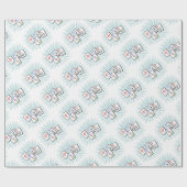 麻雀タイル青 ラッピングペーパー (フラット)