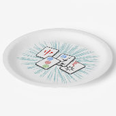 麻雀タイル青II ペーパープレート (アングル)