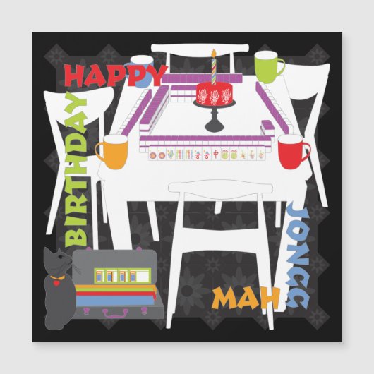 麻雀タイル＆テーブルマグネットカード マグネット招待状 (正面)