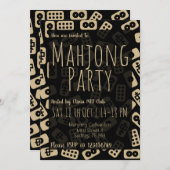 麻雀タイル – パーティの招待状 招待状 (正面/裏面)