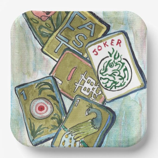 麻雀タイル ペーパープレート (正面)