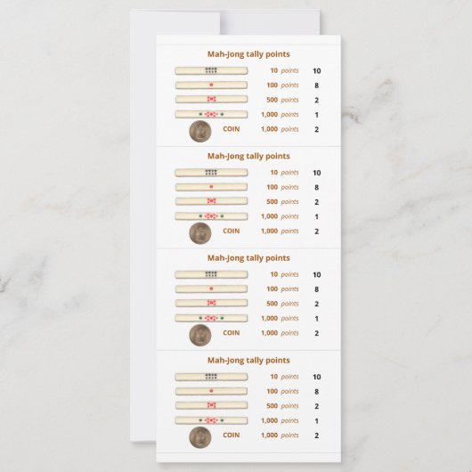 麻雀タリーポイントカード – 2 (コイン) 招待状 (正面)