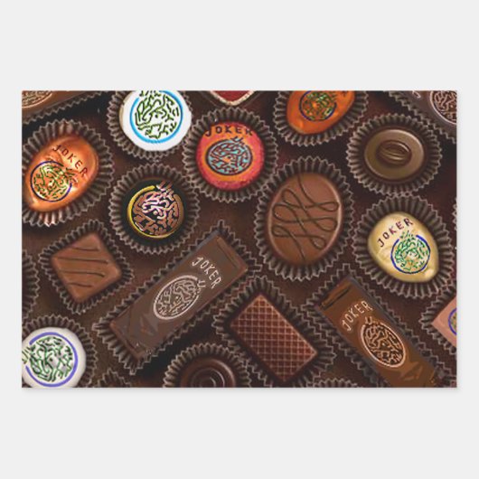 麻雀チョコレートタイルギフトラップ ラッピングペーパーシート (正面)