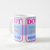 麻雀ドットクラックバムはっきりしたカラー水色チェック コーヒーマグカップ (正面左)