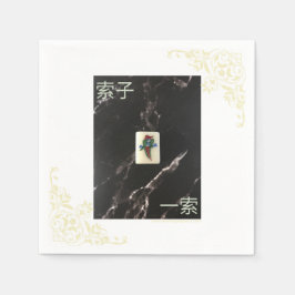 麻雀ナプキンと広東語1 of Bamboo スタンダードカクテルナプキン