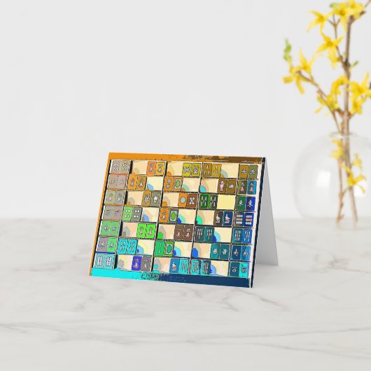 麻雀ノテカード カード (黄色い花)