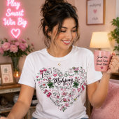 麻雀ハートコラージュ タイルデザイン トライブレンドTシャツ