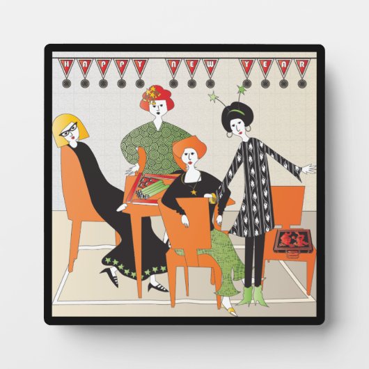 麻雀バナー新年 フォトプラーク (正面)