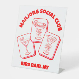 麻雀バレンタインパーティカクテル 台座サイン