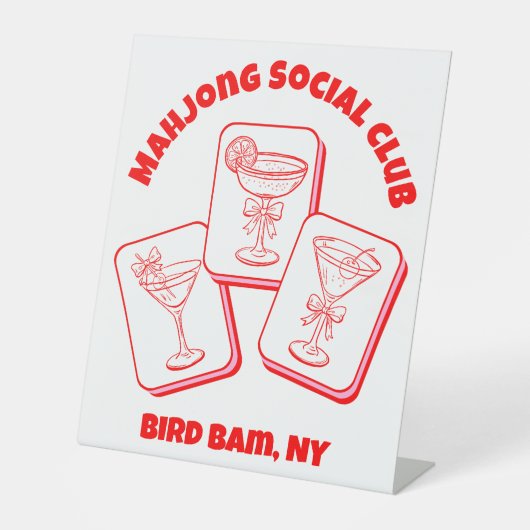 麻雀バレンタインパーティカクテル 台座サイン (正面)