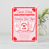 麻雀バレンタインパーティーキューピッド招待状 招待状 (スタンド正面)