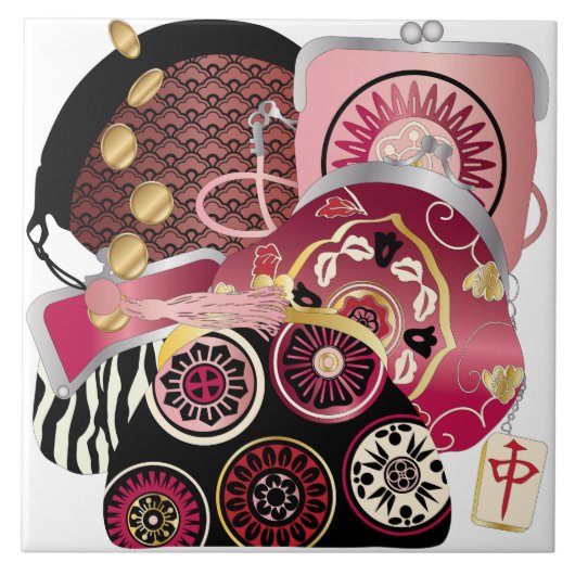 麻雀パルセスレッドタイル タイル (正面)