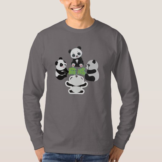 麻雀パンダかわいいおもしろい Tシャツ (正面)