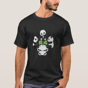 麻雀パンダかわいい Tシャツ