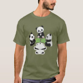 麻雀パンダ可愛おもしろいいTシャツ Tシャツ (正面)