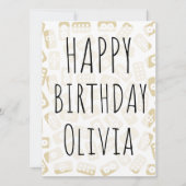 麻雀パーソナライズされたタイルハッピーバースデーカード (正面)