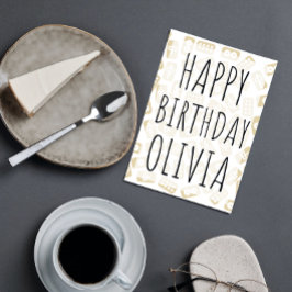 麻雀パーソナライズされたタイルハッピーバースデーカード