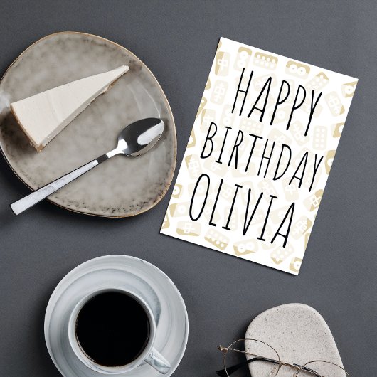 麻雀パーソナライズされたタイルハッピーバースデーカード