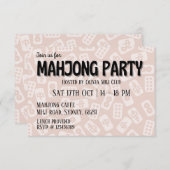 麻雀パーティーのピンクタイル 招待状 (正面/裏面)