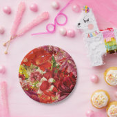 麻雀パーティーリッチはっきりしたフローラ ペーパープレート (パーティー)