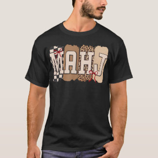 麻雀ヒョウ柄市松模様コラージュ Mah Jongg Tシャツ