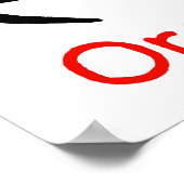 麻雀フラワースーツ、赤と黒を白に ポスター (角)