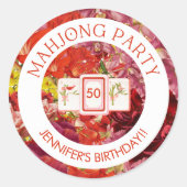 麻雀フローラカスタマイズ可能シール ラウンドシール (正面)