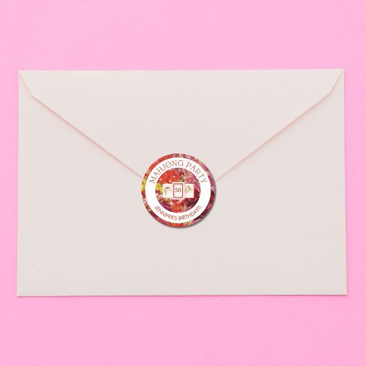 麻雀フローラカスタマイズ可能シール ラウンドシール