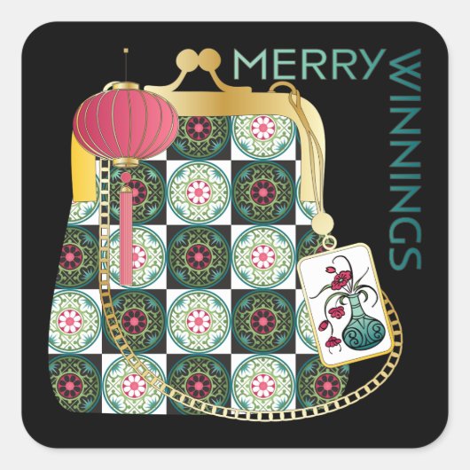 麻雀ポーチホリデーシール スクエアシール (正面)